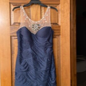 Elegant Navy Blue Evening Dress